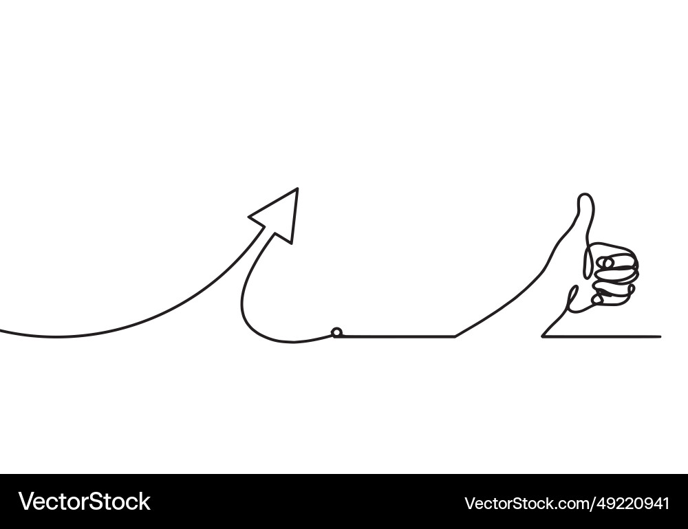 Abstract continuous lines arrows with hand Vector Image