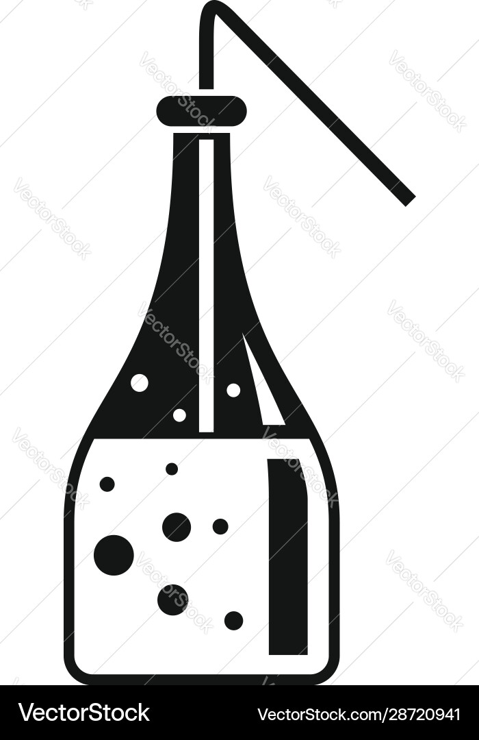 Boiling lab bottle icon simple style Vector Image