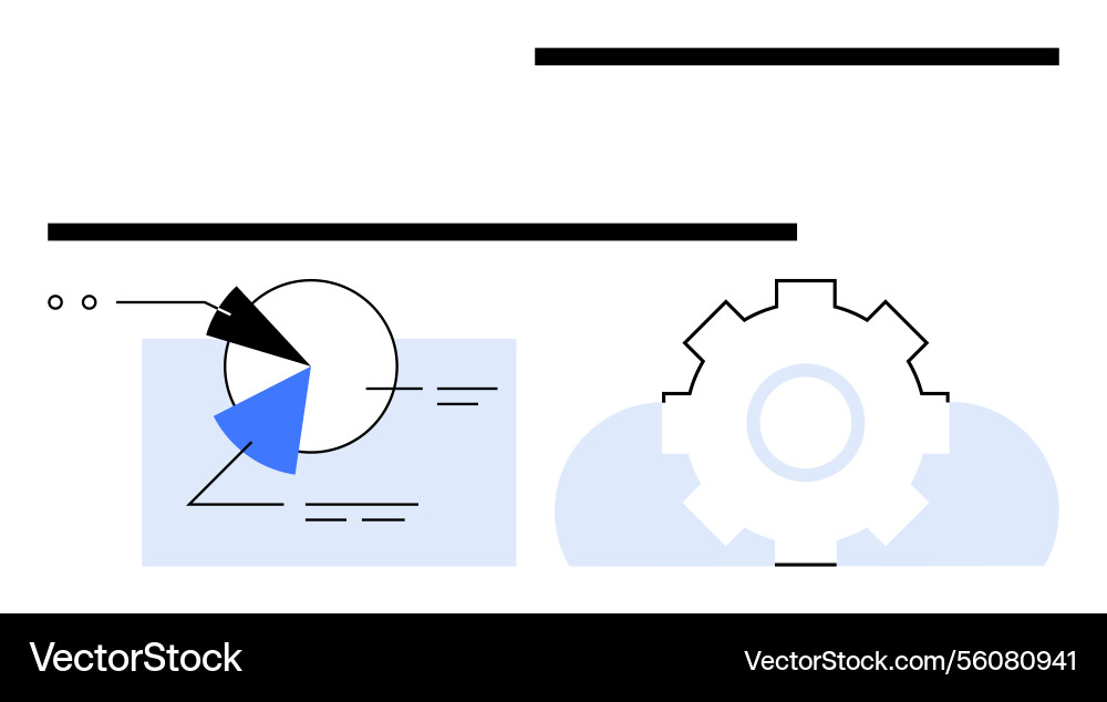 Data analysis with graphs and gear representing Data analysis with graphs and gear representing vector image