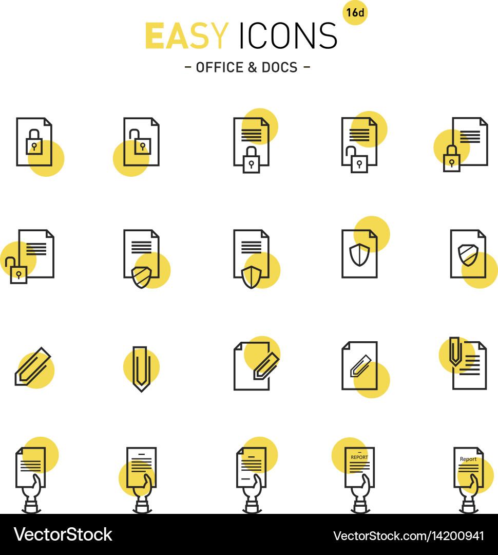 Easy icons 16d docs vector image