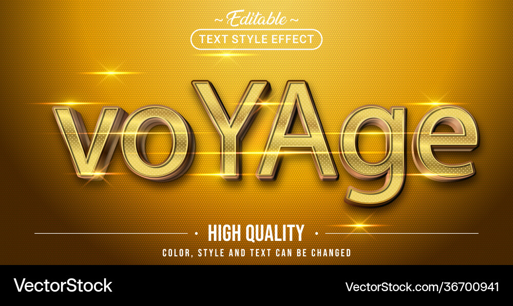 Editable text style effect - voyage vector image