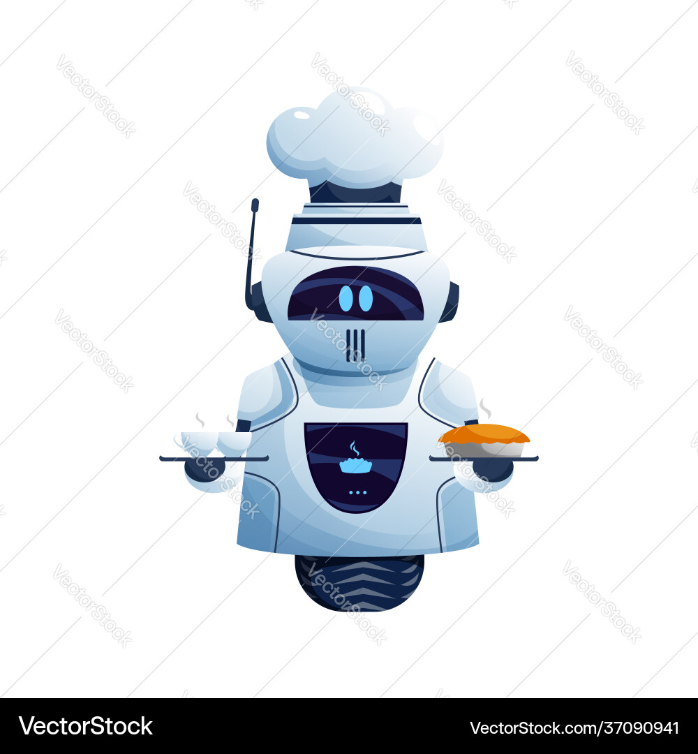 Einrad-Roboterkocher in Kochkappe mit Essen Einrad-Roboterkocher in Kochkappe mit Essen vektorbild