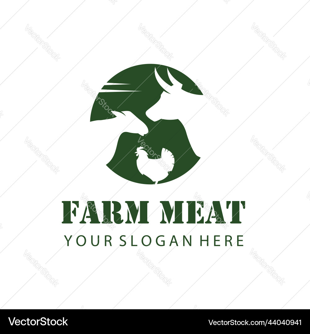 Farm Animal Label Set Vector Image