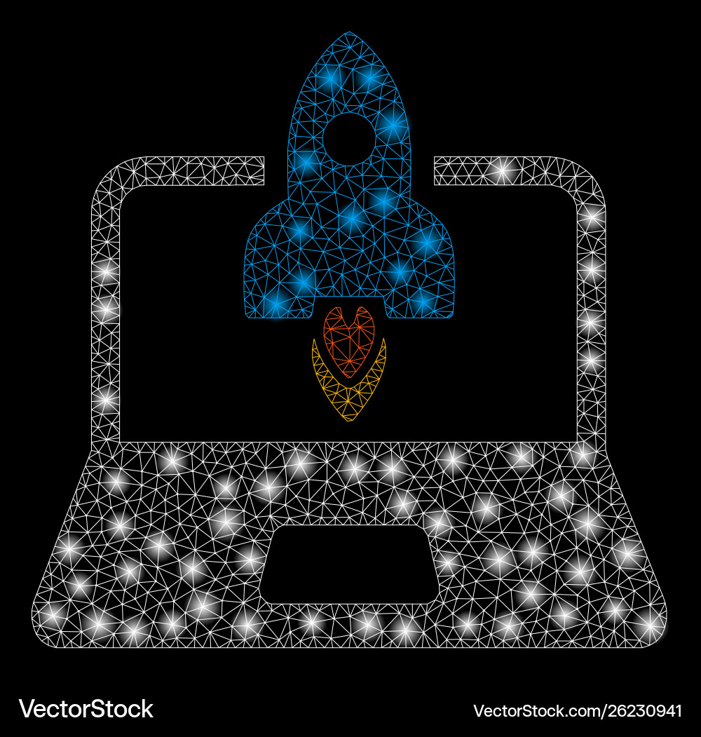 Flare mesh network rocket startup notebook Flare mesh network rocket startup notebook Vector Image
