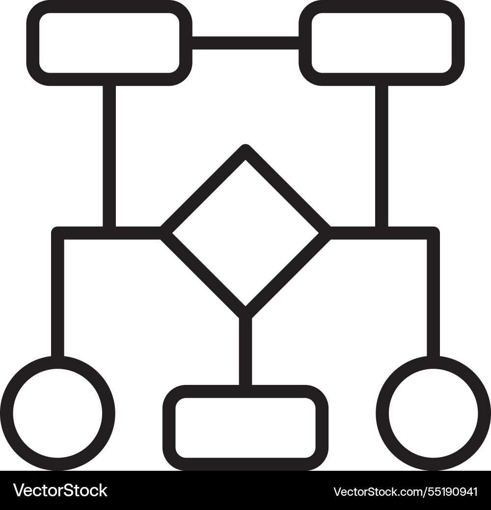 Flow chart line icon design vector image