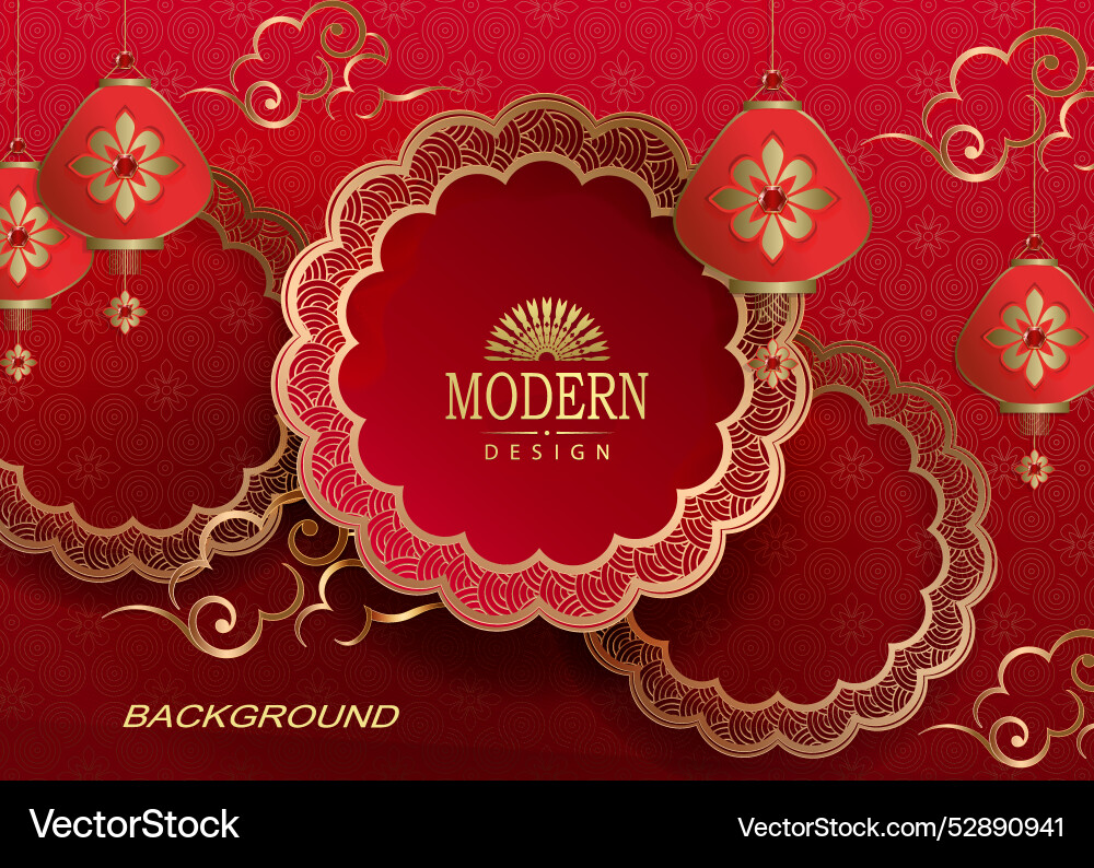 Great textured background in red with a round vector image