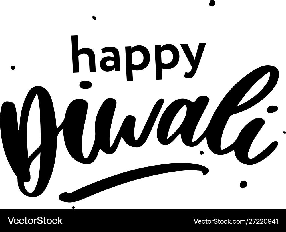 Happy diwali handschriftlich Pinsel schwarz Text gold Happy diwali handschriftlich Pinsel schwarz Text gold vektorbild