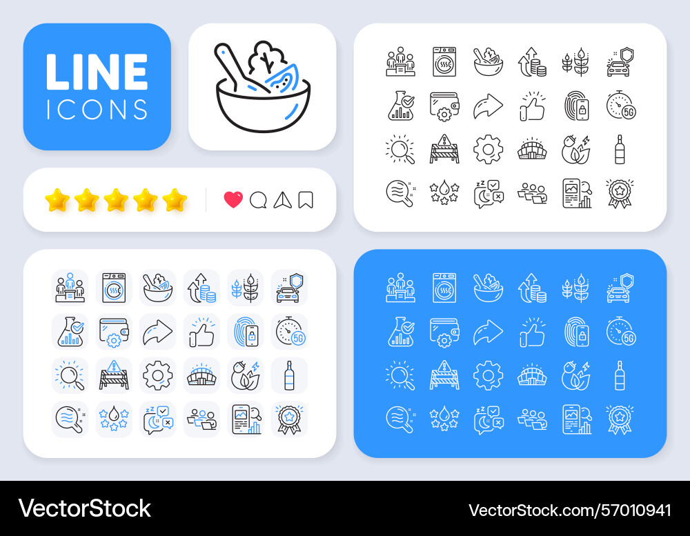 Inflation teamwork and quality line icons for web Inflation teamwork and quality line icons for web vector image