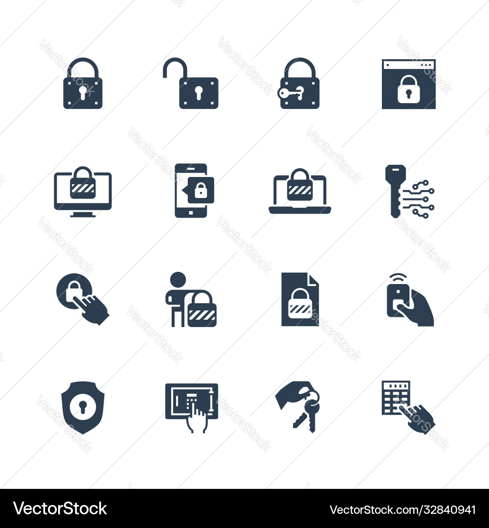 Lock and Unlock Icon Set Vector Image