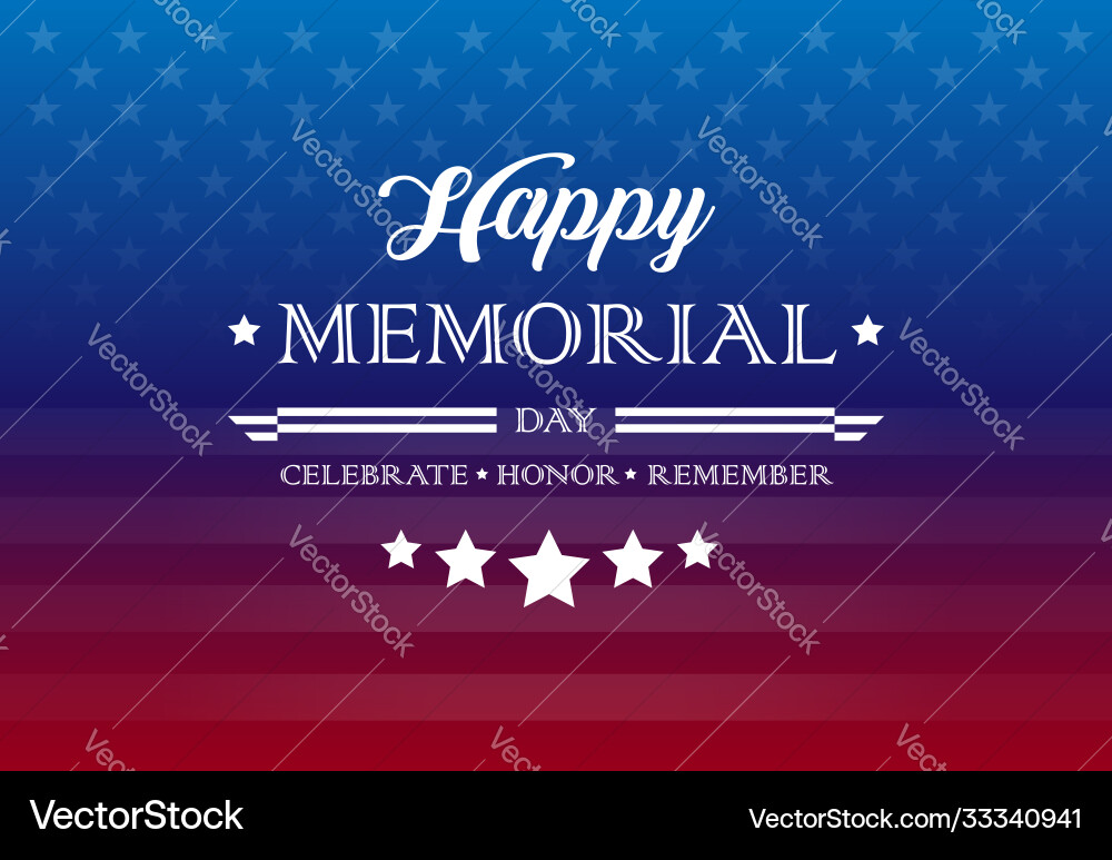Memorial Day Greetings Background Vector Image