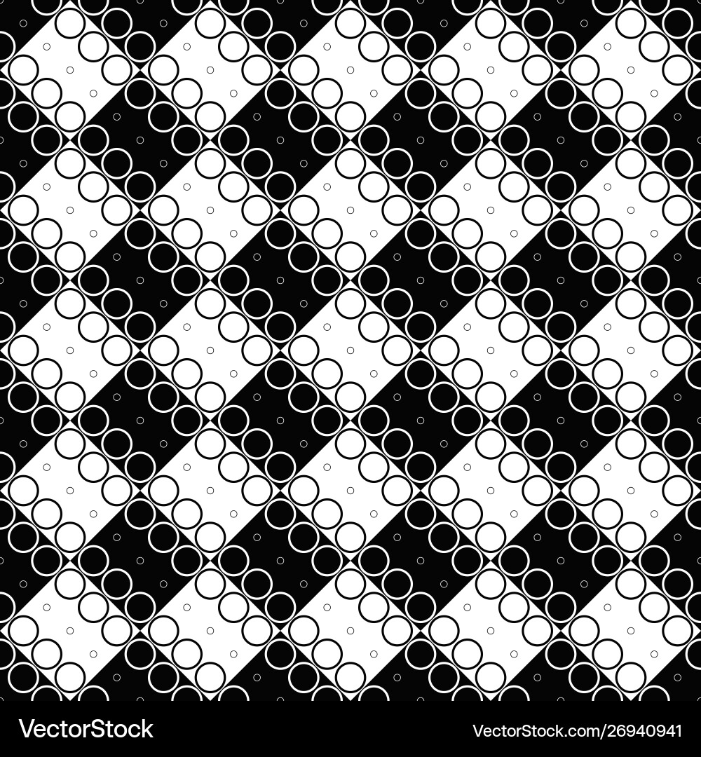 Monochrome abstract seamless circle pattern vector image