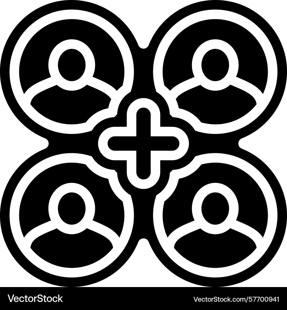 Multi user support glyph icon Multi user support glyph icon Vector Image
