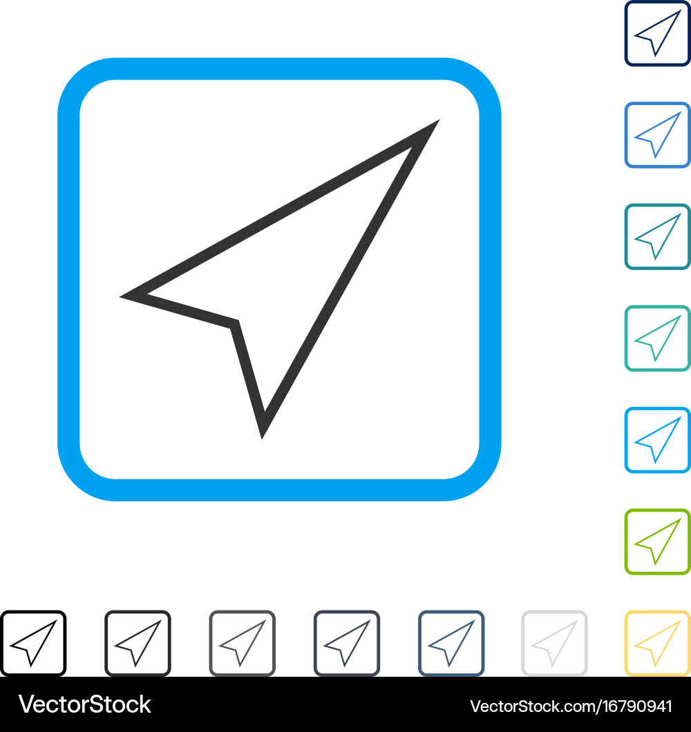 Pointer right up framed icon vector image