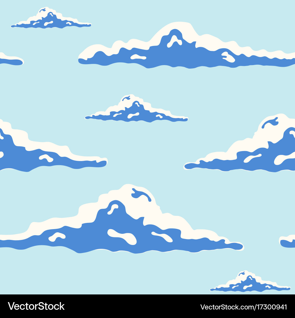 Pop Art Curly Clouds vector image