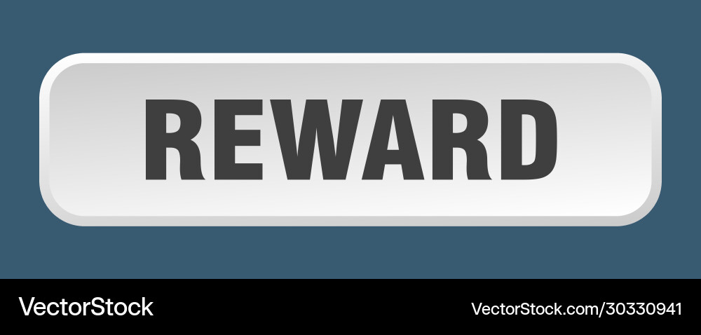 Reward button square 3d push Vector Image