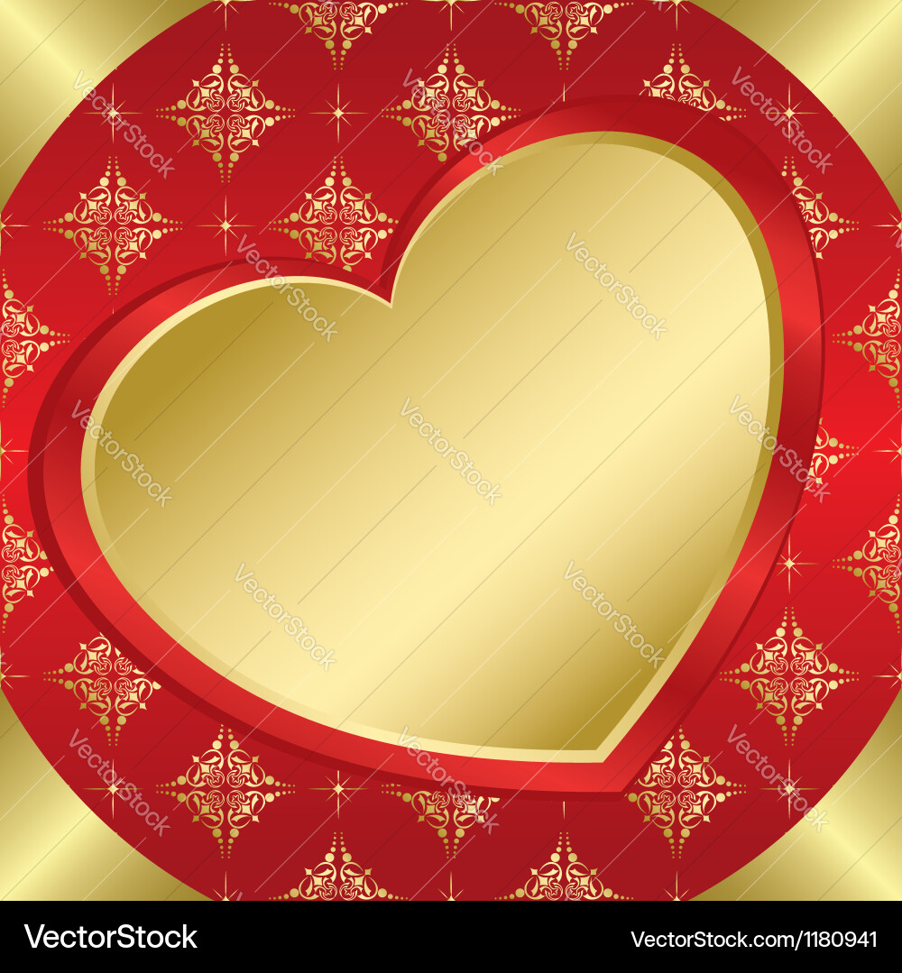 Romantic frame with heart and tracery Vector Image
