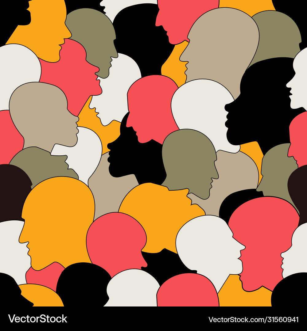Seamless pattern a crowd many different Seamless pattern a crowd many different Vector Image