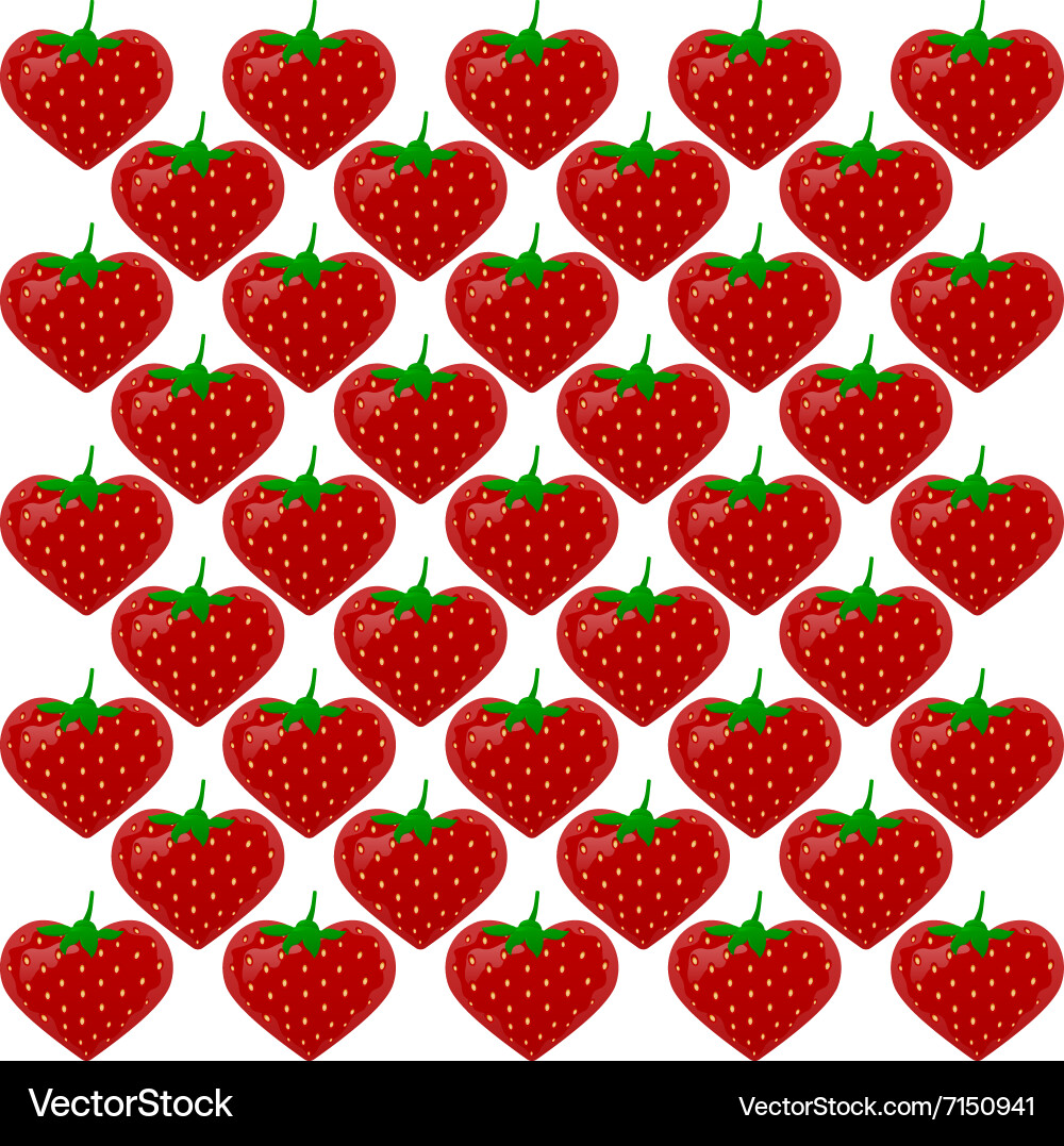 Seamless pattern with strawberry vector image