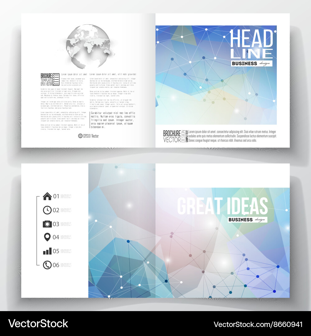 Set of square design brochure template Vector Image