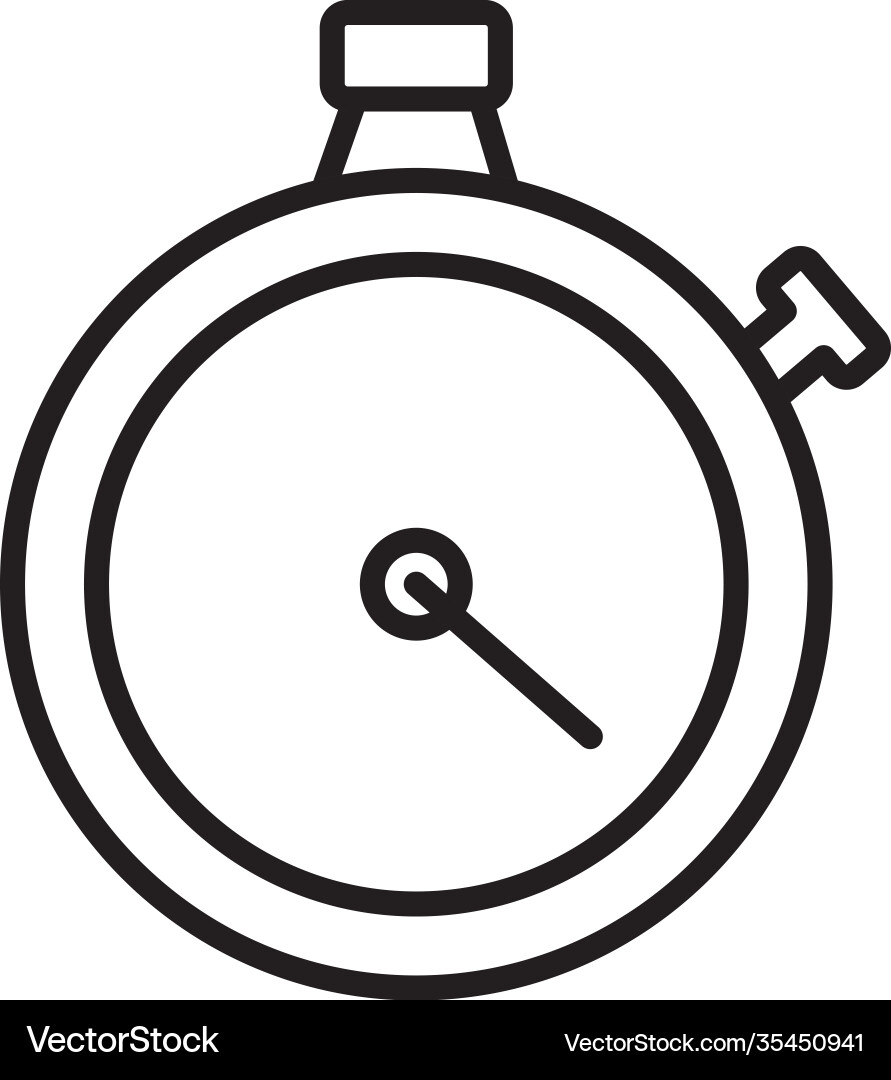 Timer chronometer counter line style vector image