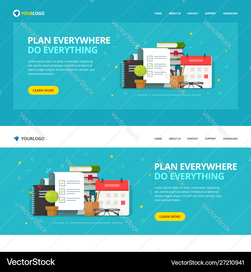 To-Do List Website Template Vector Image