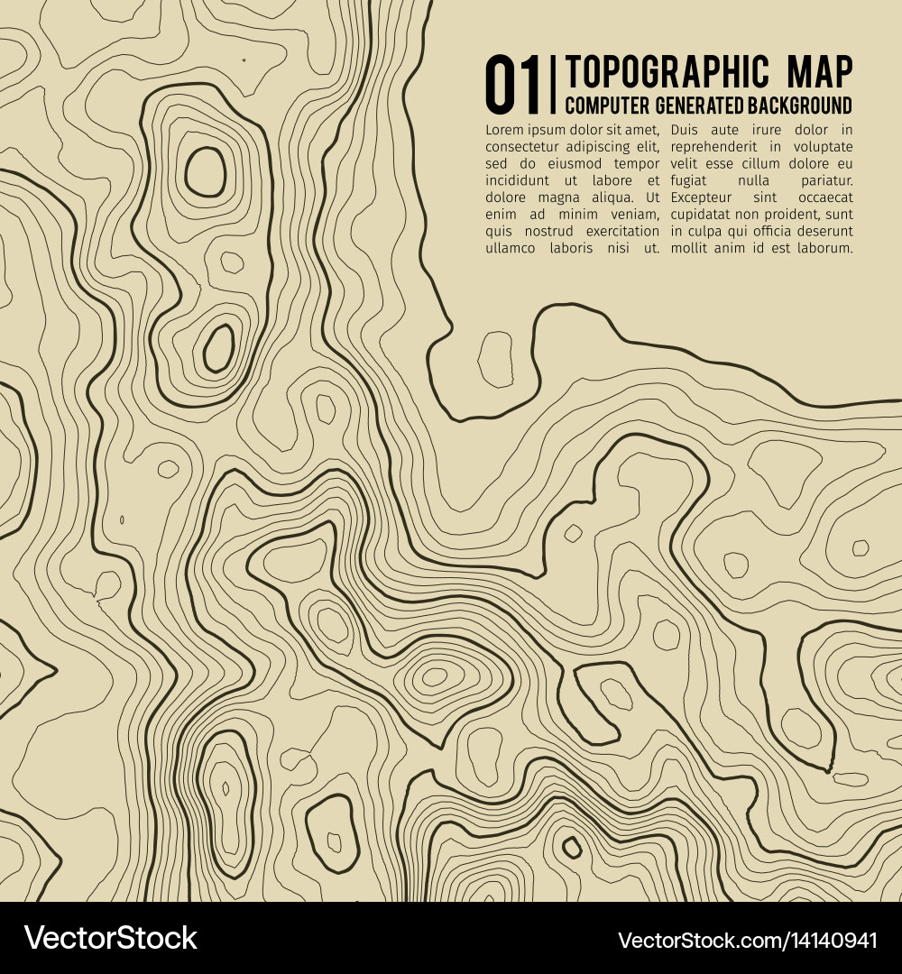 Topographic Map Background - Terrain & Space Vector Image