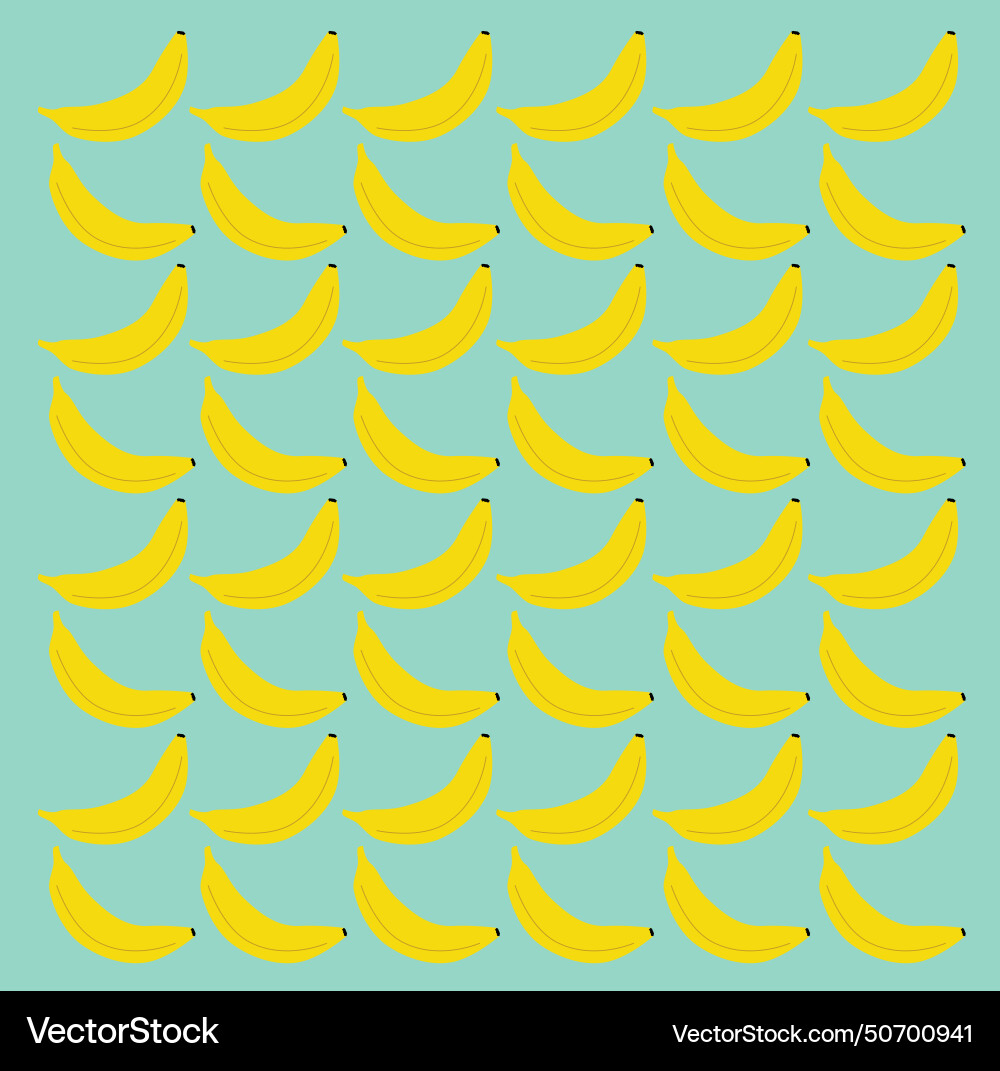 Yellow banana on cyan design pattern texture Vector Image