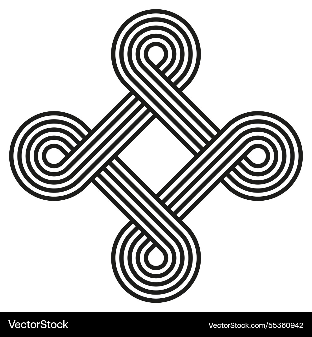 Abstract knot symbol geometric loop pattern black Abstract knot symbol geometric loop pattern black vector image