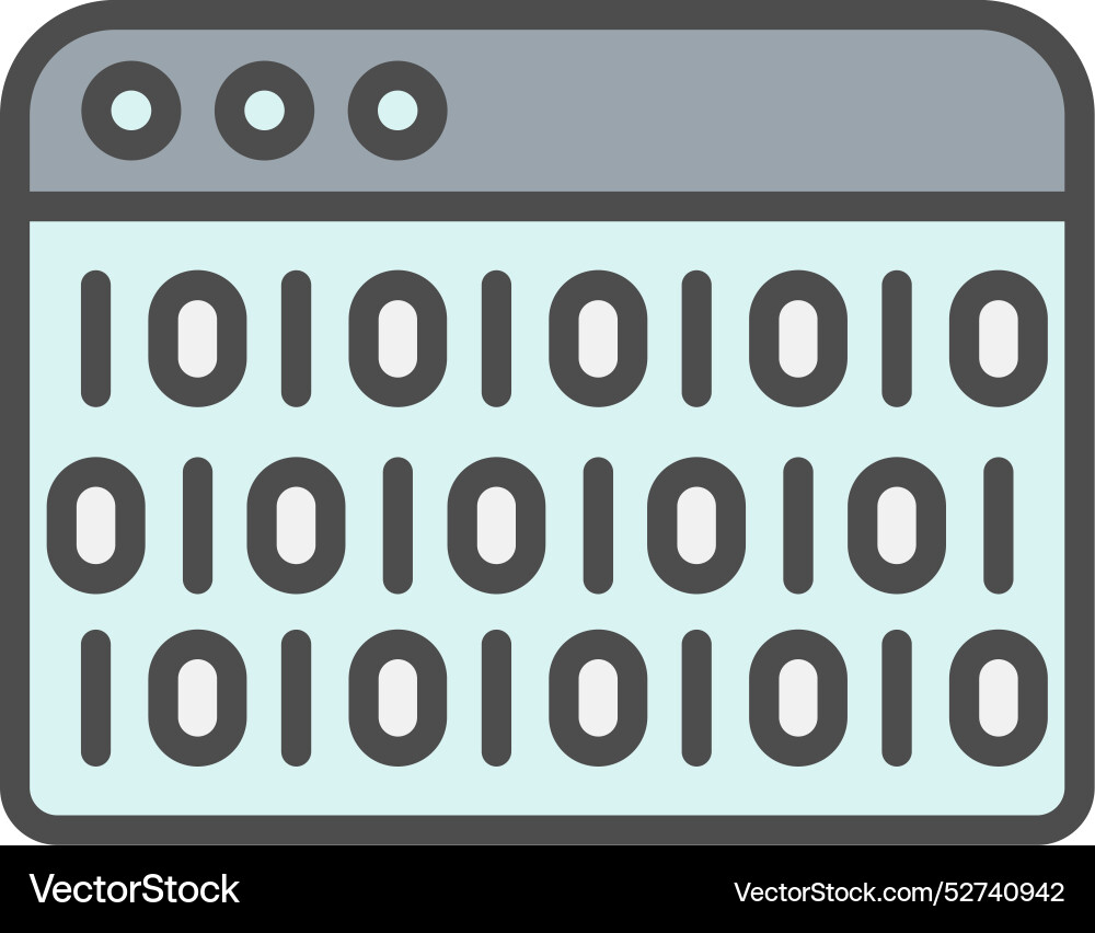 Binary code line filled icon design Vector Image