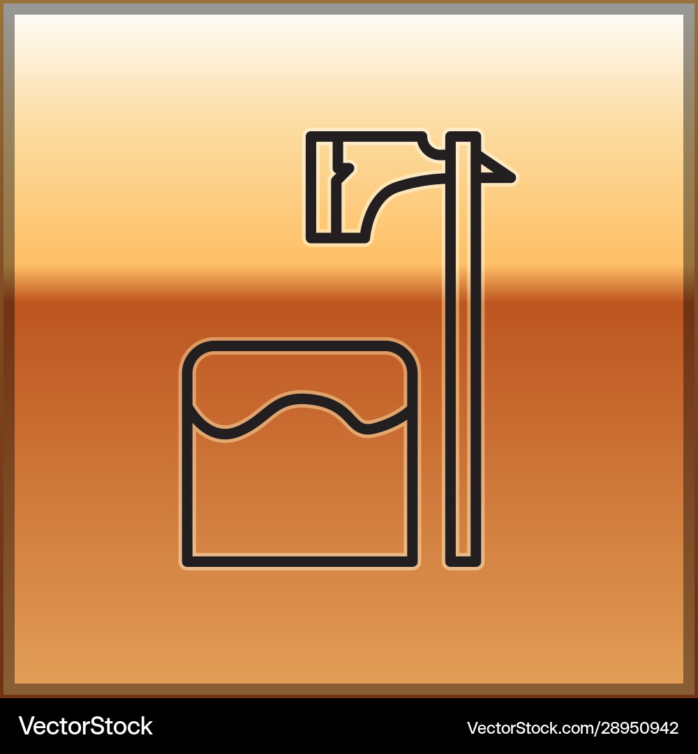 Black line executioner axe in tree block icon Black line executioner axe in tree block icon vector image