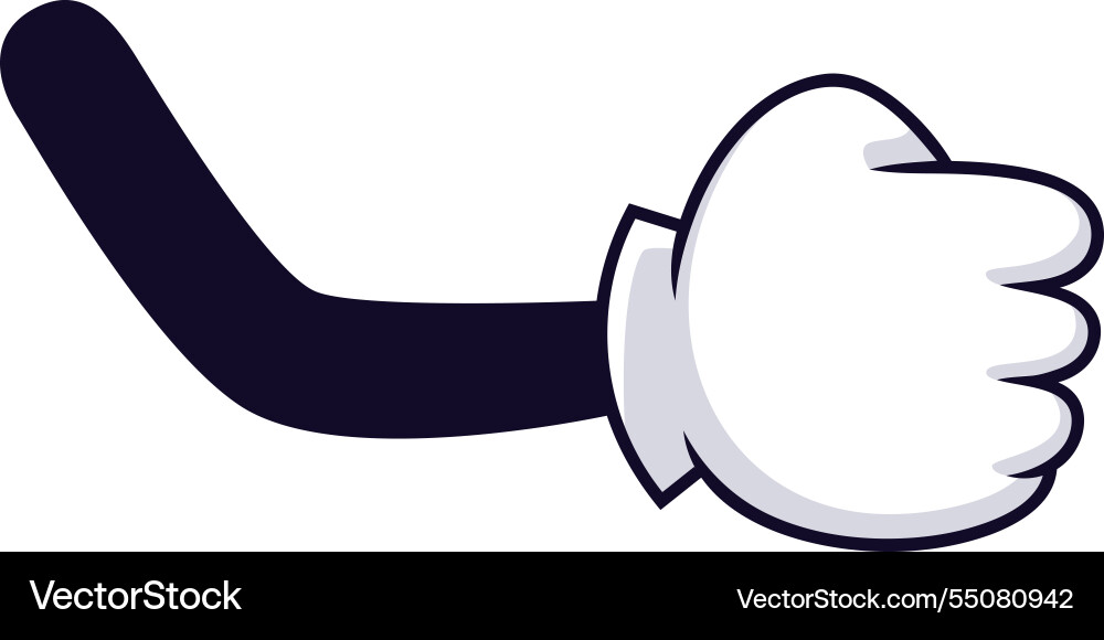 Cartoon arm featuring a clenched fist wearing Cartoon arm featuring a clenched fist wearing vector image