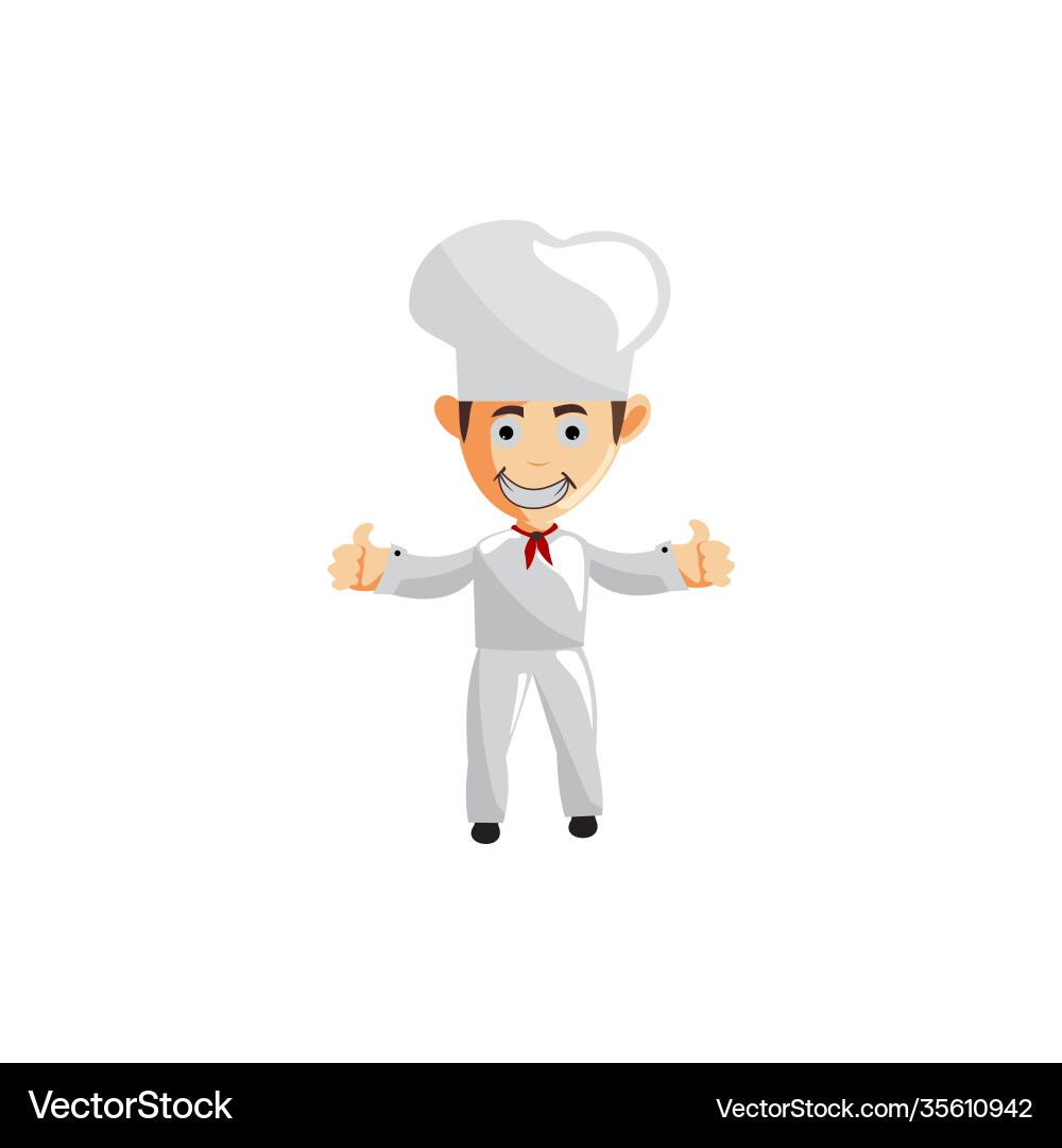 Chef character smile creation template pose vector image