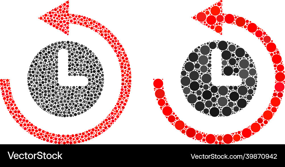 Circle time return rotation icon mosaic Vector Image