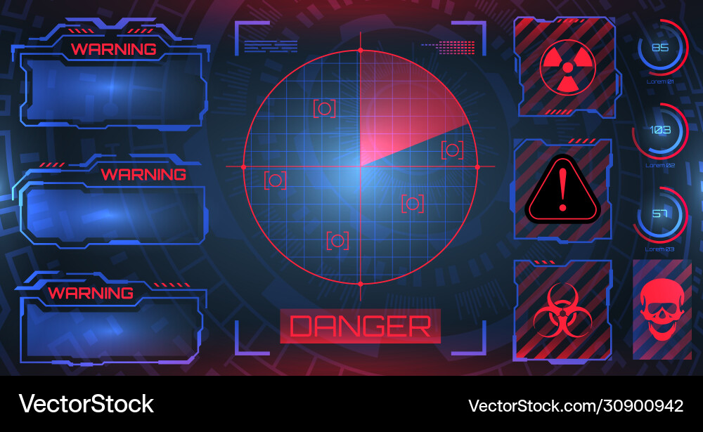 Futuristic UI Dashboard Interface Vector Image