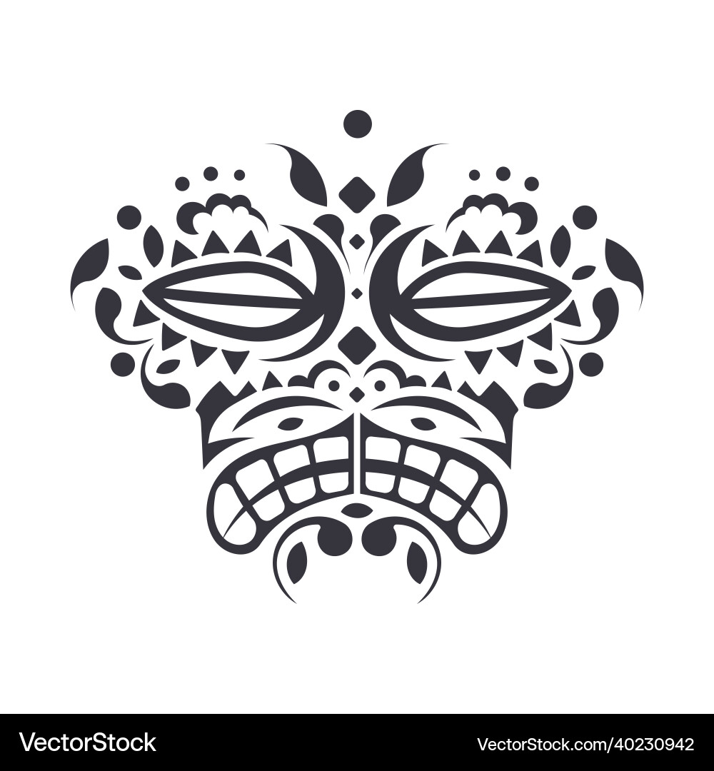 Gemusterte tribal monochrome Design ornate Affe Gemusterte tribal monochrome Design ornate Affe vektorbild
