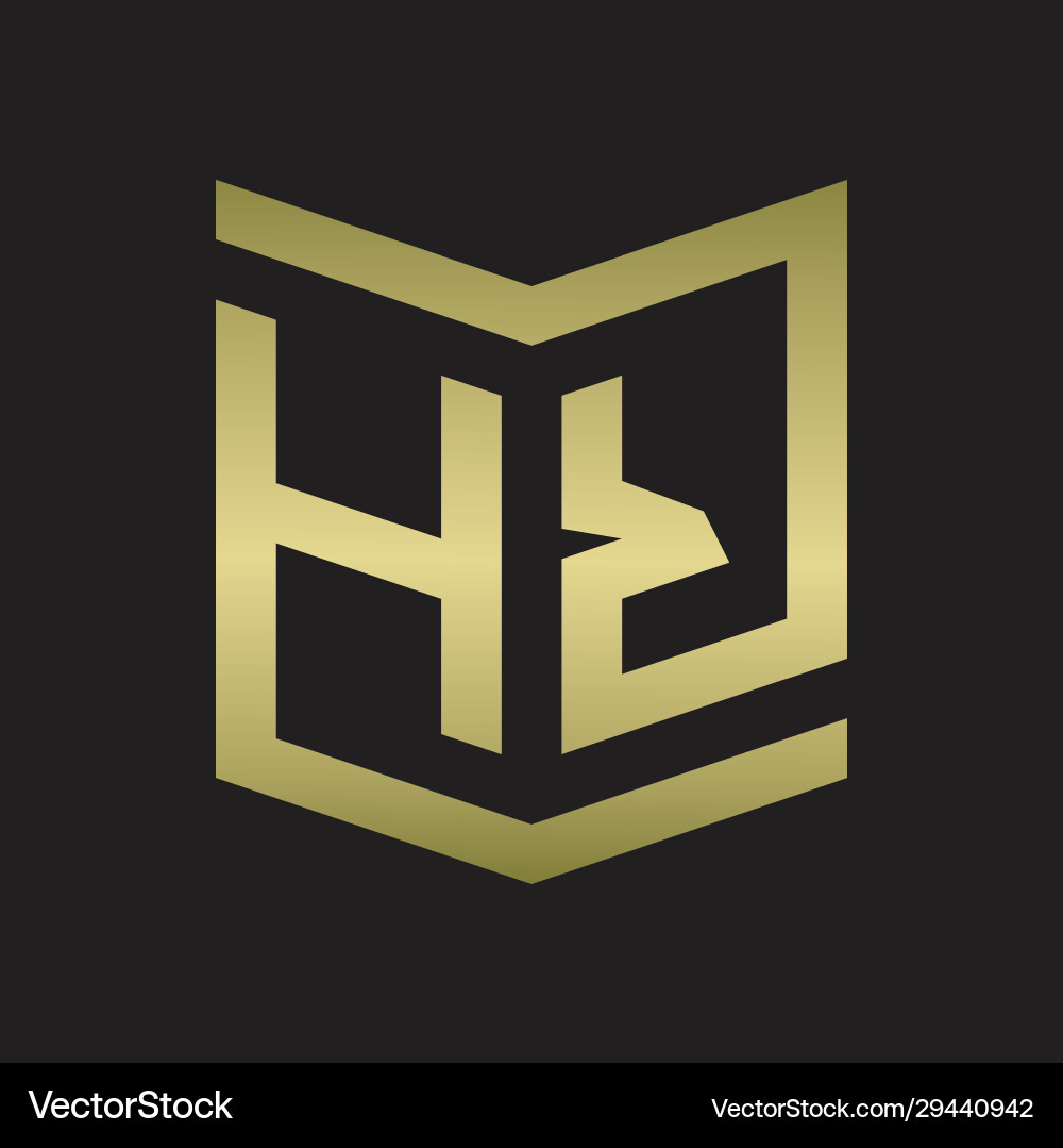 Hr logo emblem monogram with shield style design Vector Image