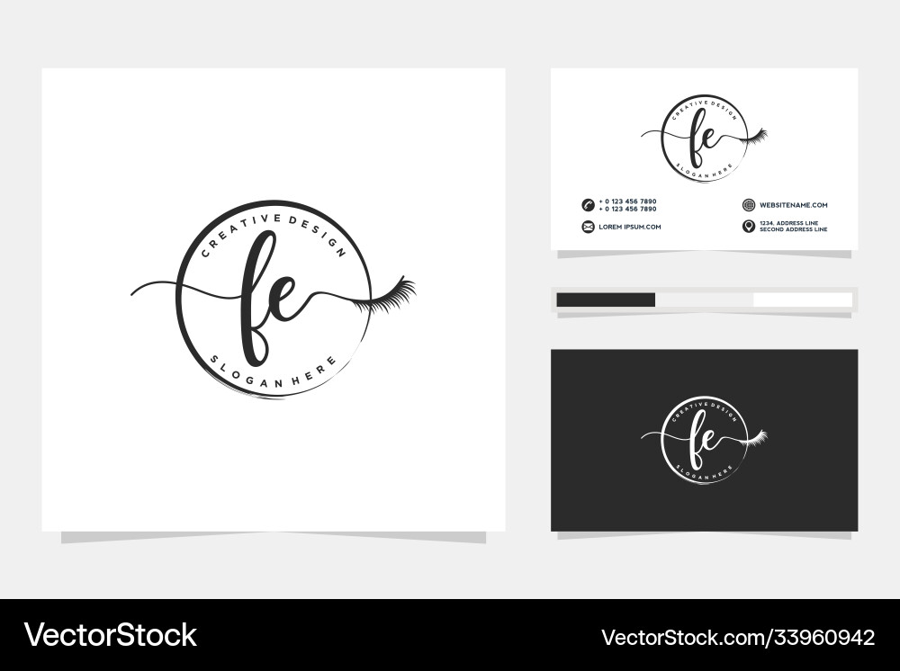 Initial fe feminine logo collections and business Vector Image