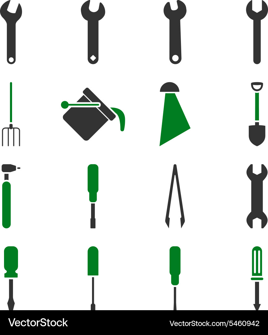 Instruments and tools icon set vector image