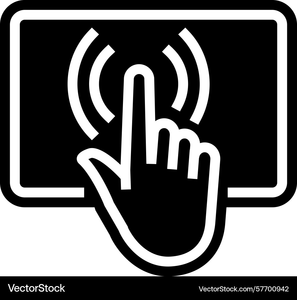 Interactive display glyph icon Vector Image