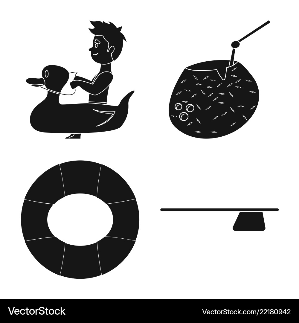 Isolated object of pool and swimming icon set Isolated object of pool and swimming icon set vector image