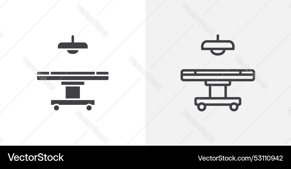 Operating table thin line icon set Operating table thin line icon set vector image
