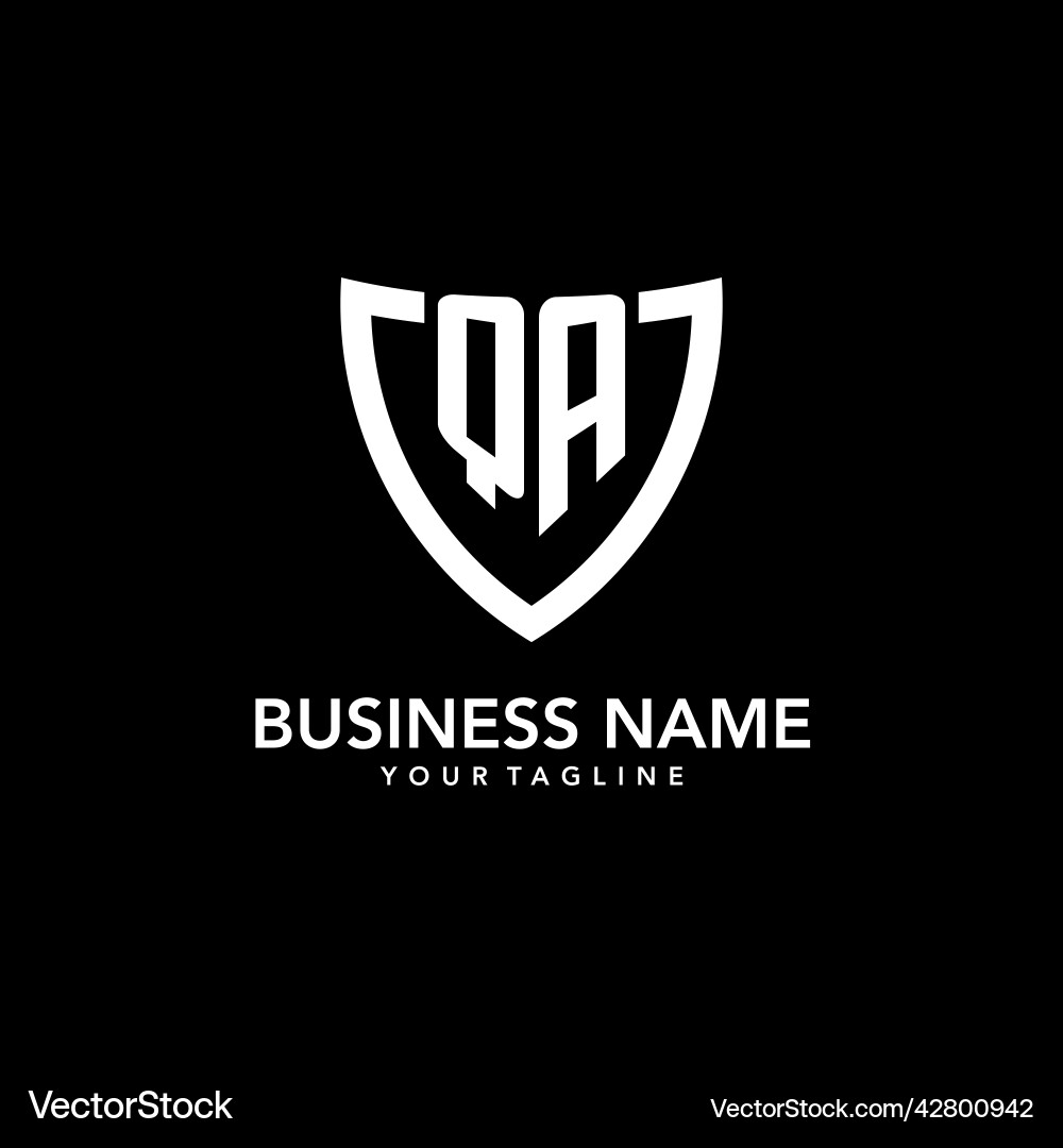 Qa monogram initial logo with clean modern shield Vector Image