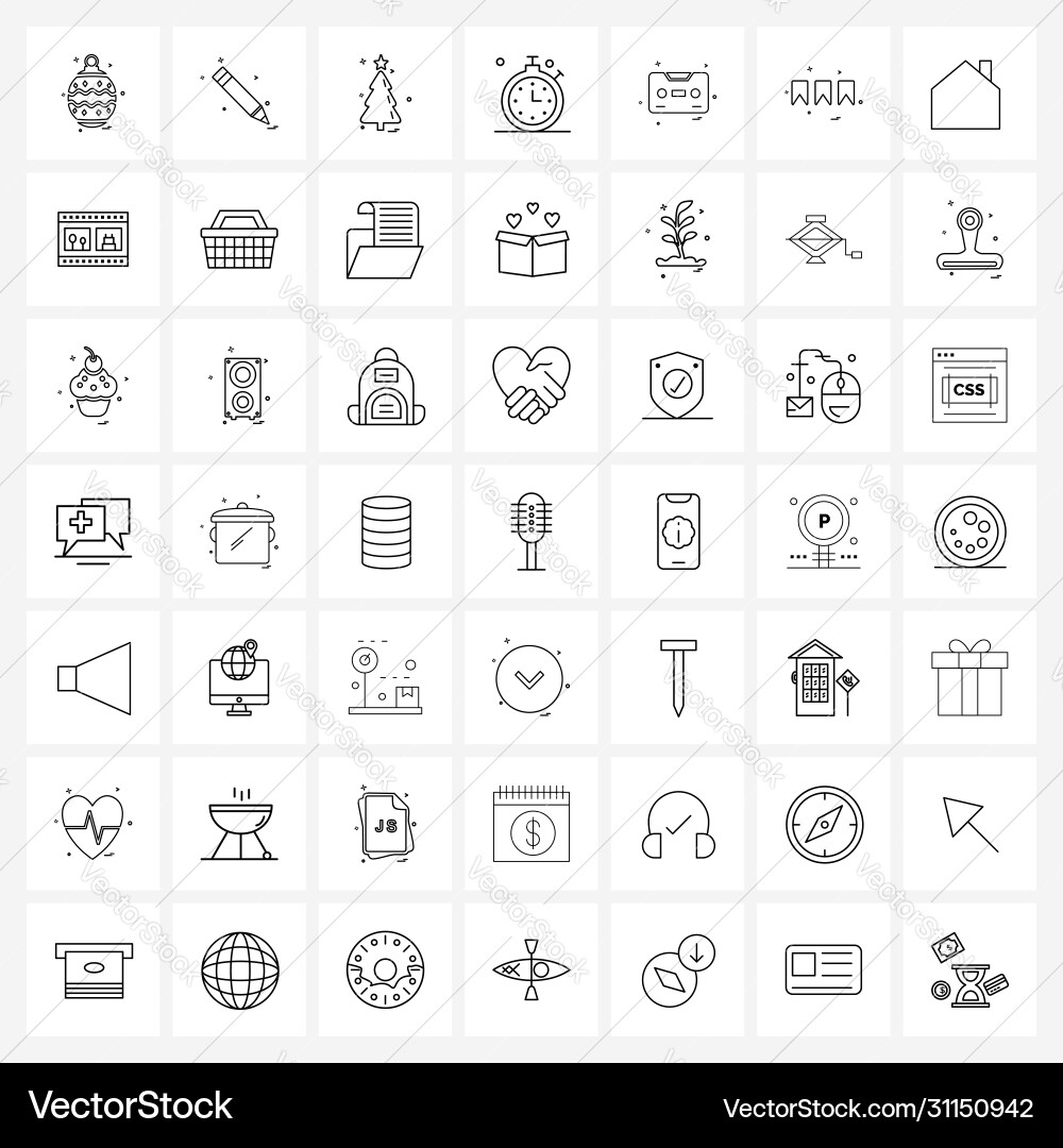 Set 49 simple line icons for web and print vector image