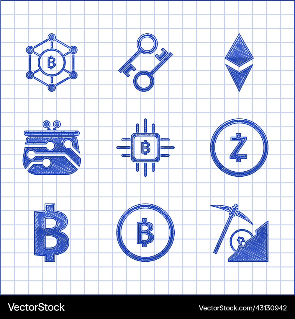 Set cpu mining farm cryptocurrency coin bitcoin Set cpu mining farm cryptocurrency coin bitcoin vector image
