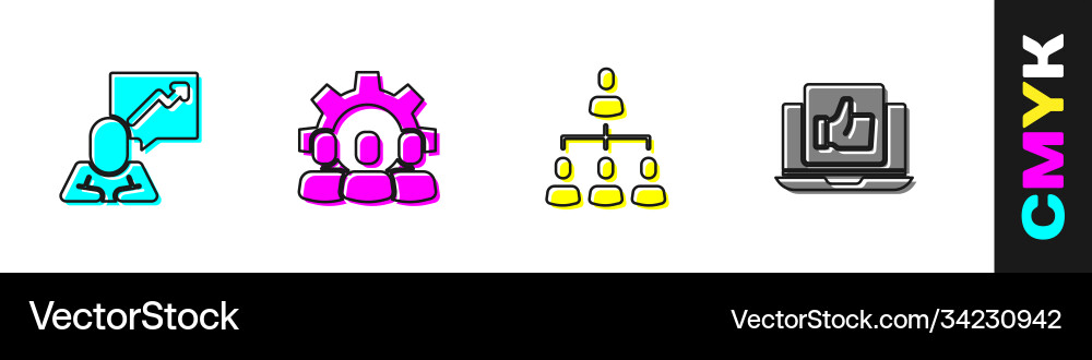 Set team leader project base hierarchy Set team leader project base hierarchy vector image