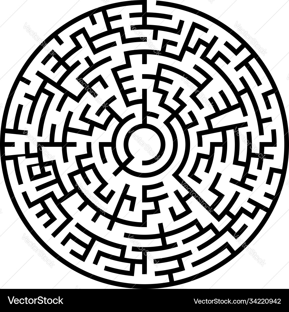 Solvable 3d maze labyrinth puzzle game Vector Image