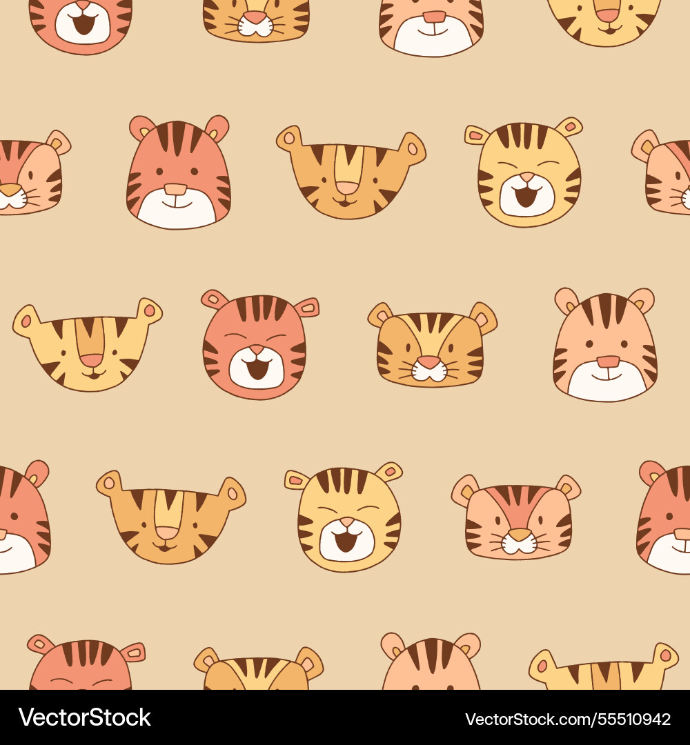 Tiger seamless pattern background for print Vector Image