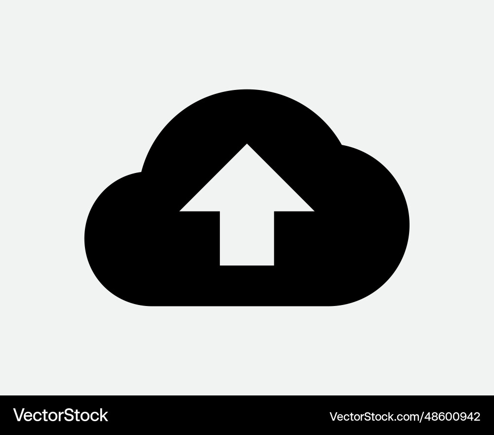 Upload cloud icon up load server data storage sign vector image