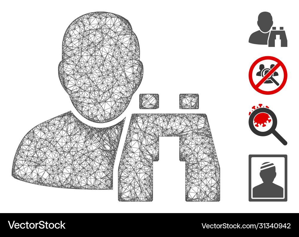 User binoculars search tool web mesh User binoculars search tool web mesh vector image