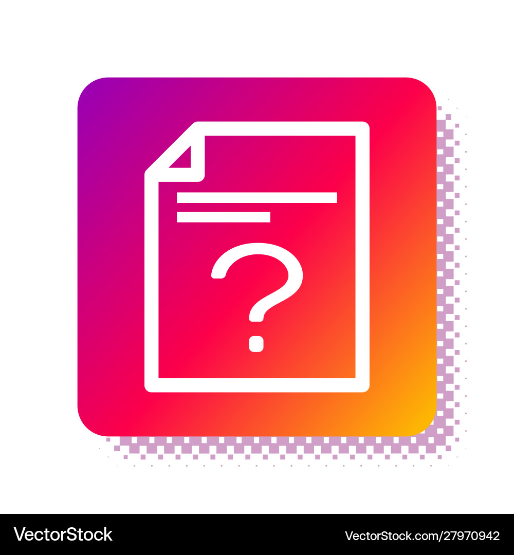 White unknown document icon isolated on Vector Image